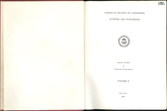 AMERICAN SOCIETY OF COMPOSERS, AUTHORS AND PUBLISHERS