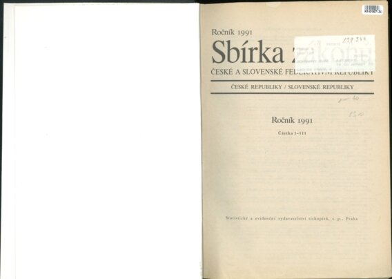 Sbírka zákonů České a Slovenské federativní republiky