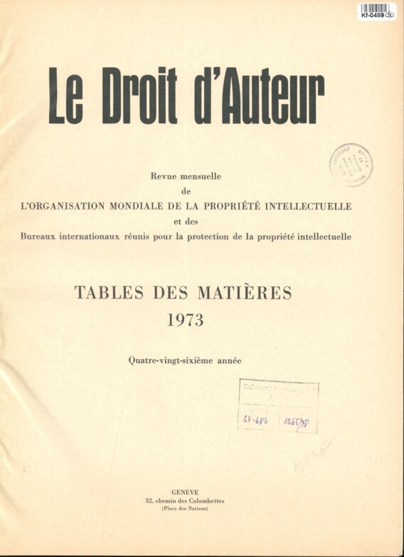 Le Droit d'Auteur