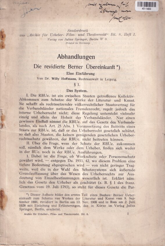 Die revidierte Berner Übereinkunft