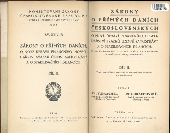 Zákony o přímých daních Československých II.