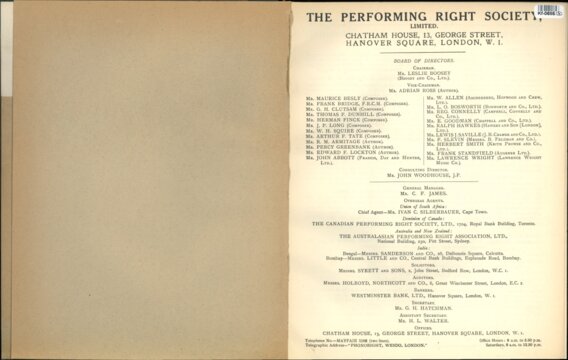 THE PERFORMING RIGHT SOCIETY