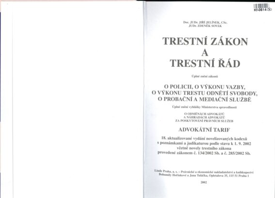 Trestní zákon a trestní řád