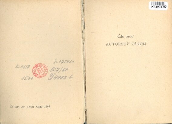 Autorský zákon - Díl první