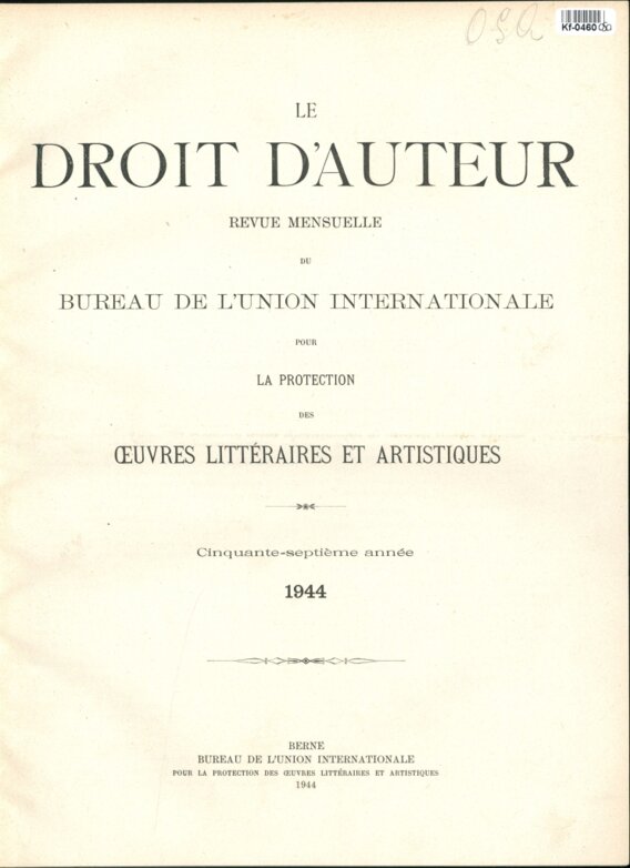 Le Droit d'Auteur