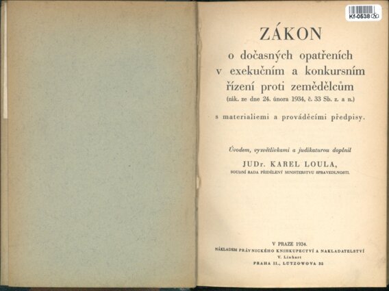 Zákon o dočasných opatřeních v exekučním a konkursním řízení proti zemědělcům