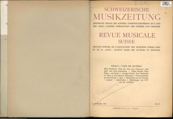 Schweizerische Musikzeitung - Revue Musicale suisse