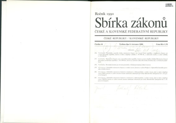 Sbírka zákonů České a Slovenské federativní republiky