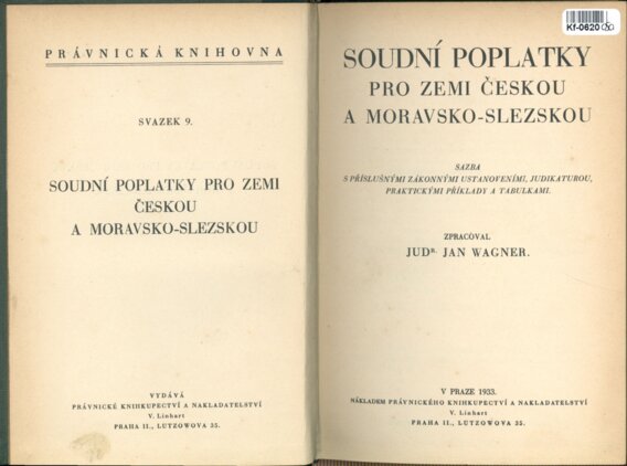 Soudní poplatky pro zemi Českou a Moravsko - Slezskou