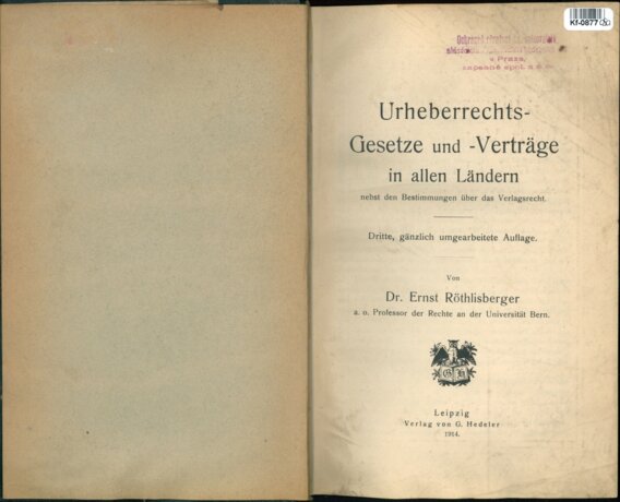 Urheberrechts - Gesetze und - Verträge in allen Lädern