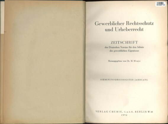 Gewerblicher Rechtsschutz und Urheberrecht