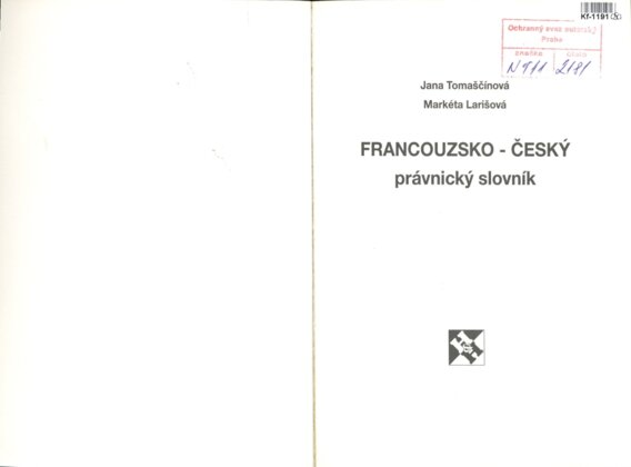 Francouzsko - Český právnický slovník