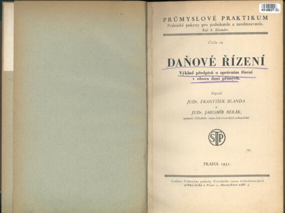 Daňové řízení - Výklad předpisů o správním řízení v oboru daní přímých