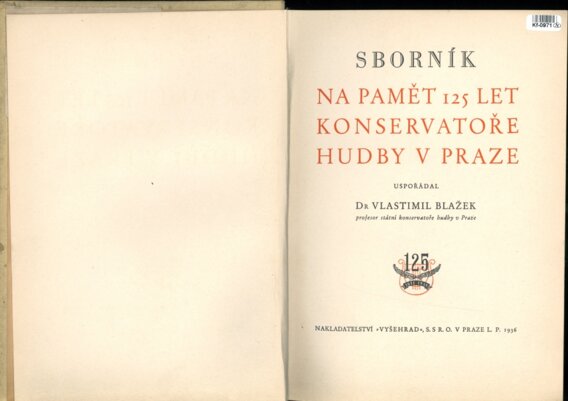 Sborník - Na paměť 125 let konservatoře hudby v Praze