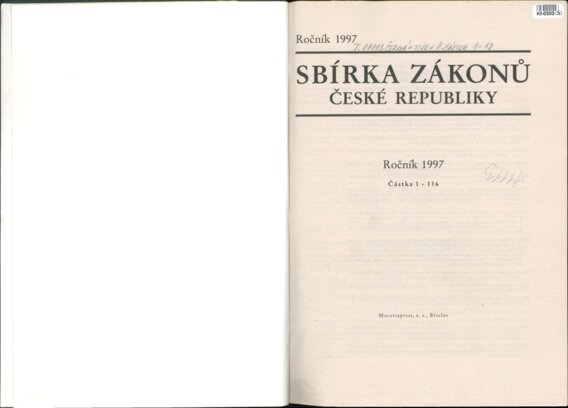 Sbírka zákonů České republiky I.