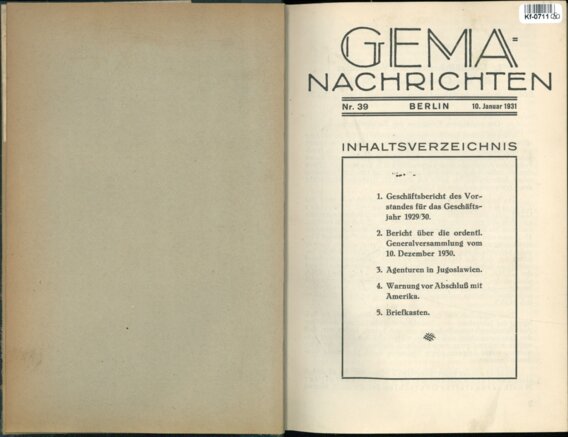 GEMA - NACHRICHTEN