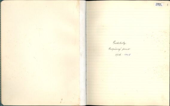 Protokoly - Podpůrný fond 1936 - 1948