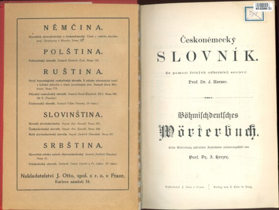 Českoněmecký slovník I.