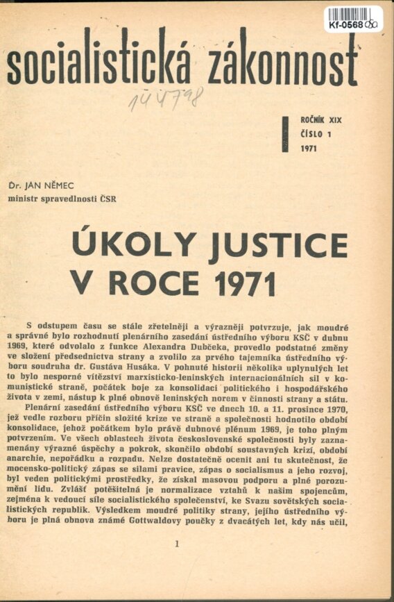 Socialistická zákonnost XIX