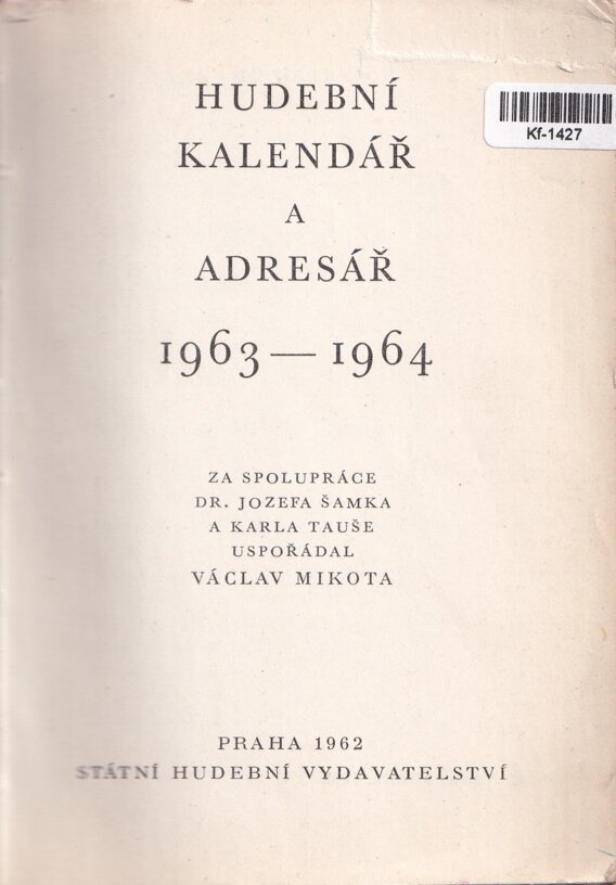 Hudební kalendář a adresář 1963–1964