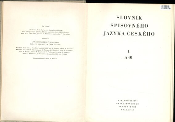 Slovník spisovného jazyka Českého I. A - M