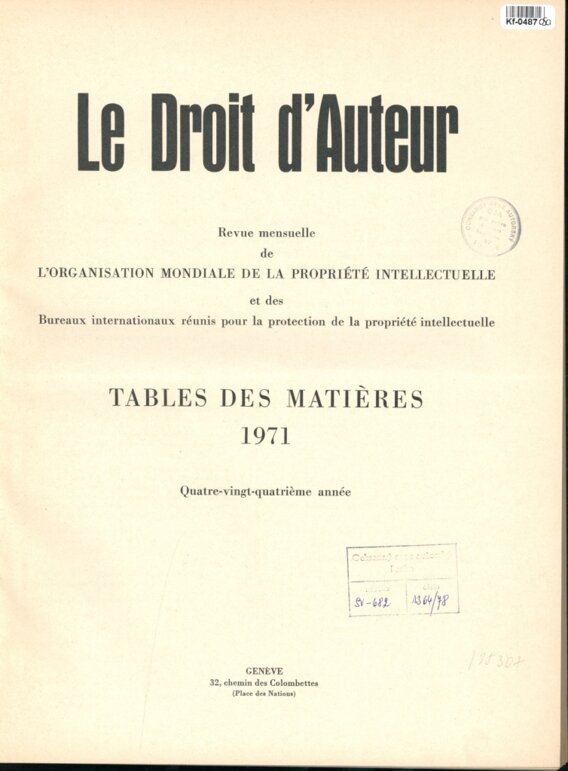 Le Droit d'Auteur