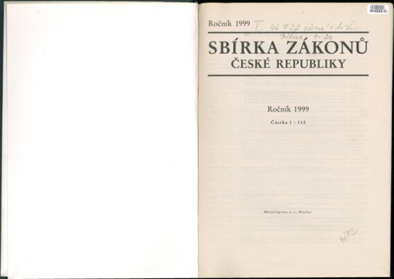 Sbírka zákonů České republiky I.