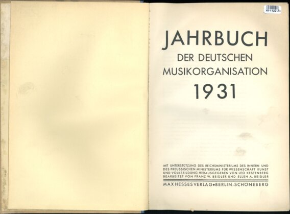 Jahrbuch der deutschen musikorganisation 1931