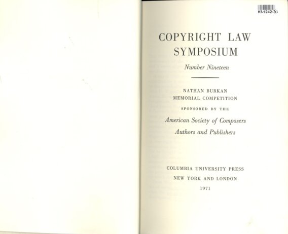 Copyright law symposium - Number Nineteen