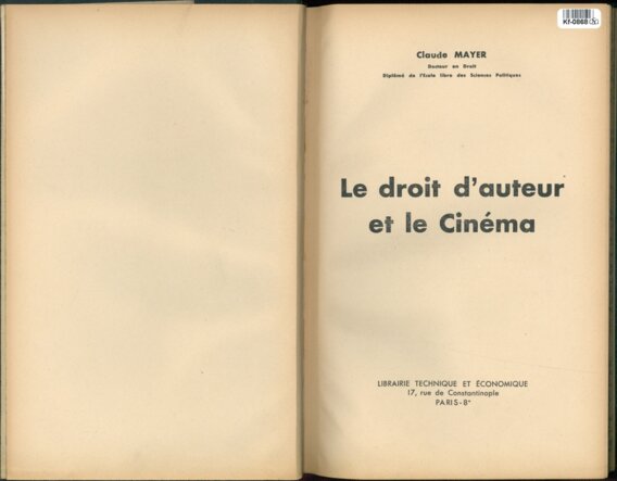 Le droit ďauteur et le Cinéma