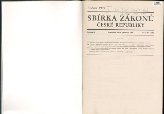 Sbírka zákonů České republiky V.
