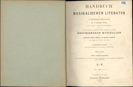 Handbuch der Musikalischen literatur