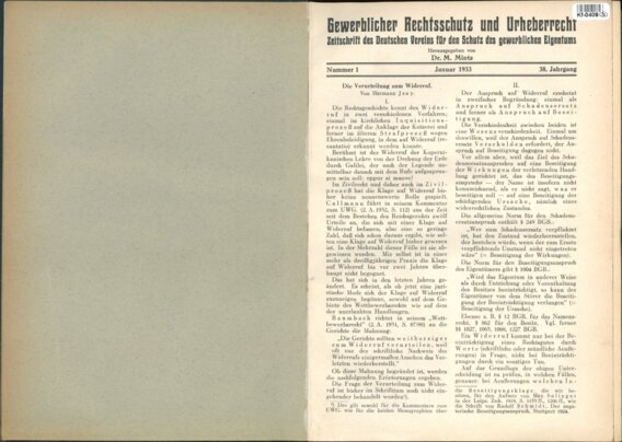 Gewerblicher Rechtsschutz und Urheberrecht