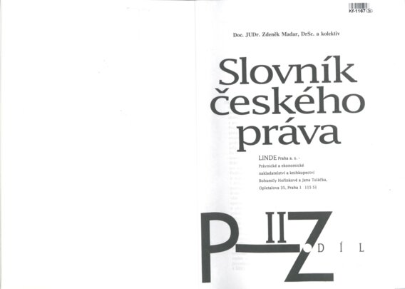 Slovník českého práva - II. díl
