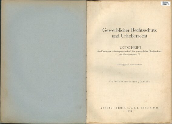 Gewerblicher Rechtsschutz und Urheberrecht