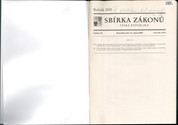 Sbírka zákonů Česká republika IV.