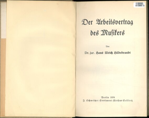 Der Urbeitsvertrag des Musikers