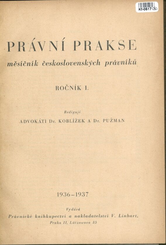 Právní prakse I. 1936 -1937