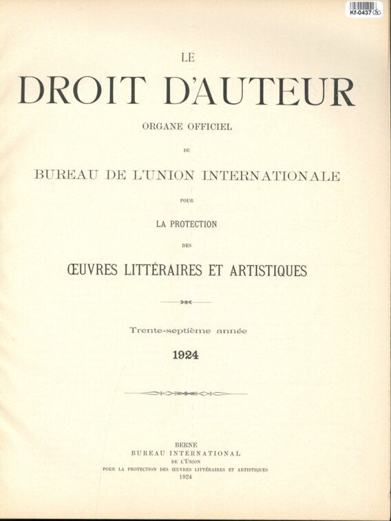 Le Droit d'Auteur