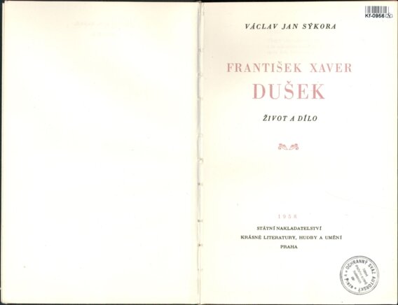 František Xaver Dušek Život a dílo