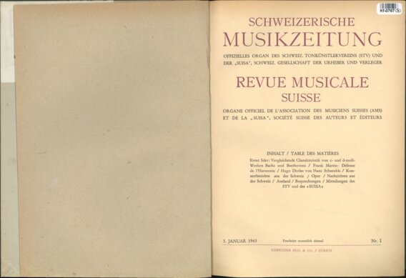 Schweizerische Musikzeitung - Revue Musicale suisse