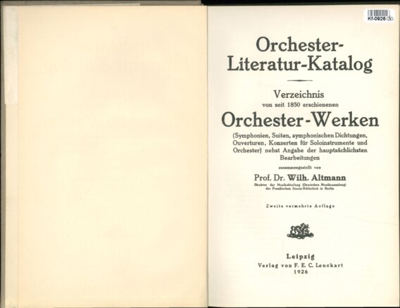 Orchester - Werken