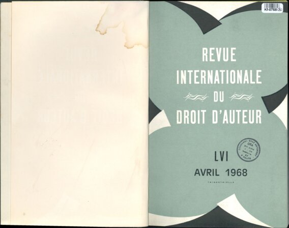 Revue Internationale du Droit d'Auteur LVI.