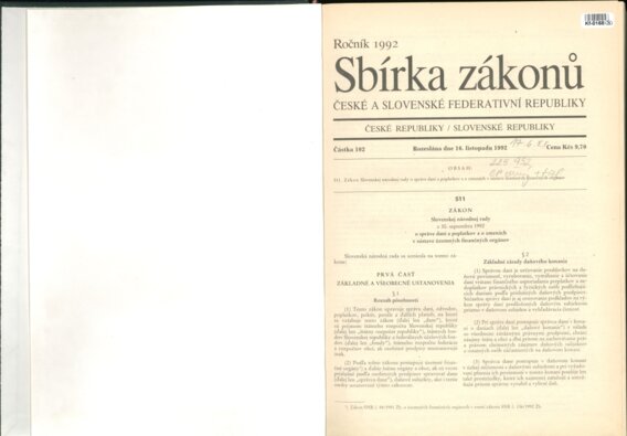 Sbírka zákonů České a Slovenské federativní republiky