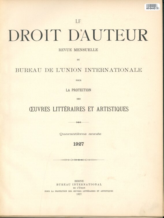 Le Droit d'Auteur