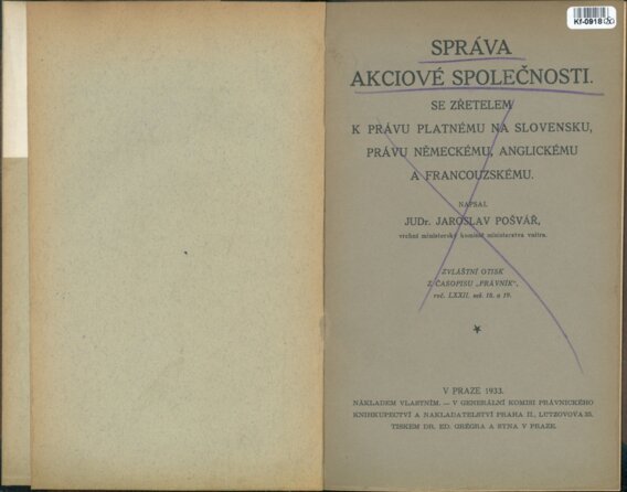 Správa akciové společnosti. Se zřetelem k právu platnému na Slovensku, právu německému, anglickému a francouzskému.