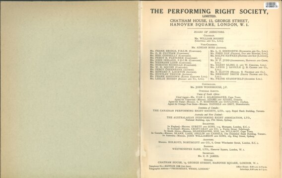 THE PERFORMING RIGHT SOCIETY