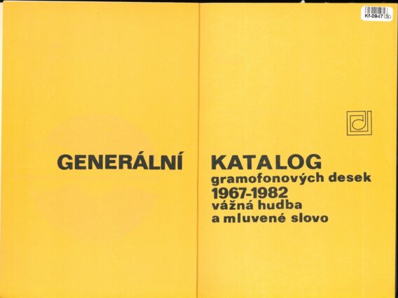 Generální katalog gramofonových desek 1967 - 1982 vážná hudba a mluvené slovo
