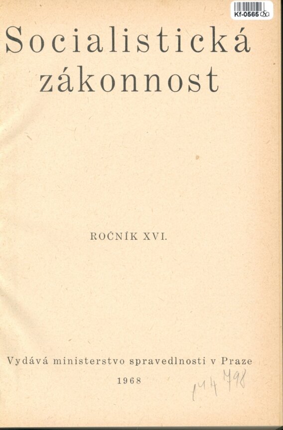 Socialistická zákonnost XVI.