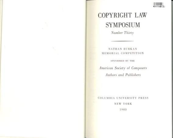 Copyright law symposium - Number thirty